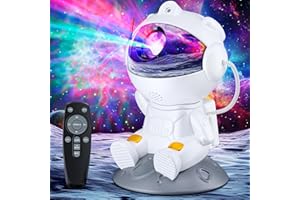 TOCVEOE Proyector Galaxia Astronauta - Luz Nocturna Infantil con Nebulosa, 8 Modos, Rotación 360° y Mando Distancia - Proyector Estrellas Techo, Regalo Para Niños y Adultos