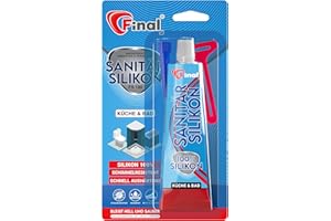 FINAL Sanitär Silikon 1x50ml - Wasserfester Dichtstoff in Profiqualität, für Bad, Dusche & Küche, schimmelresistent, antibakteriell & elastisch, haftet auf Glas, Metall, Keramik & Holz, Transparent