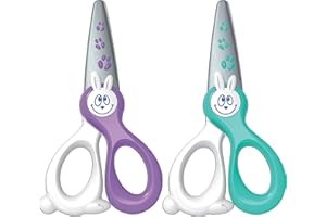 Maped Kidi Cut - Tijeras para manualidades (12 cm, 2 unidades), color morado y verde menta