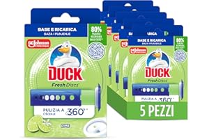 Duck Fresh Discs - Base per Dischi Gel Igienizzanti WC, Fragranza Lime - Formato Scorta 5 Applicatori, 30 Dischetti