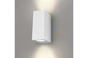 Ledvion Helene, lampa ścienna LED, na zewnątrz, biała, sześcianowa, obustronna, do dwóch GU10 w górę i w dół, zewnętrzna lampa ścienna, lampa zewnętrzna, IP54