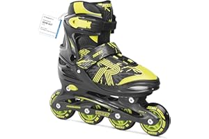 Roces Jokey 3.0 Boy Pattini a Rotelle - Pattini in Linea Bambino Regolabili 4 Misure - Scarpa Anatomica con Imbottitura, Ruote PU 64-72mm / 82A, Cuscinetti ABEC 3