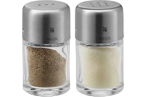 WMF Bel Gusto Salz und Pfeffer Streuer Set 2-teilig, Streuer klein, Salzstreuer Mini, Cromargan Edelstahl mattiert