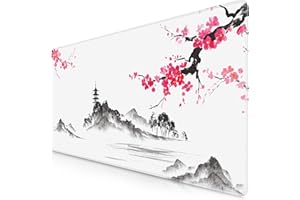 TITANWOLF - XXL Speed Gaming Mauspad 900 x 400mm - XXL Mousepad - Tischunterlage Large Size - verbessert Präzision und Geschwindigkeit - Ink Sakura