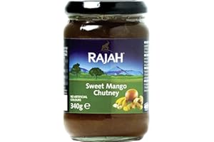 ‎RAJAH Rajah Mango Chutney – mild, fruchtig-süß, leicht scharf – Ideal zum Würzen von Fleisch, Fisch, Käse oder als Dip