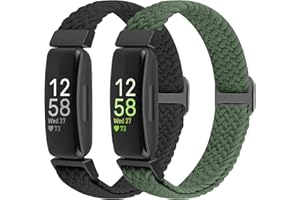 XANS Nylon Geflochtene Armband Kompatibel mit Fitbit Inspire 3/Inspire 2/Inspire/Inspire HR/Fitbit Ace 3/Ace 2, Elastisches Verstellbares Ersatzarmband Dehnbare Weiche Sport Armband für Damen Herren