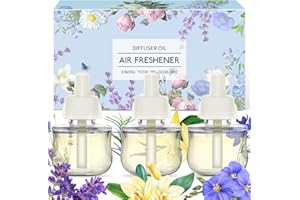 ‎SCENT-HI Scent-Hi 3 Stück Elektrischer Lufterfrischer Duftstecker, Nachfüller für Duftstecker, Leinen, Lavendel, Vanille, 29ml, Kompatibel mit Air-Wick