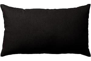 ED ENJOY HOME Enjoy Home - Coussin - Dimension 30x50 cm - Noir - Coton certifié Oeko Tex - Lavable à la Main - Idéal pour Apporter de la Couleur à Vos canapés - Collection Panama