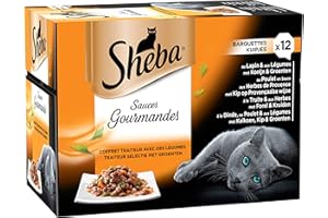 SHEBA® Sauce Collection Unisex Schalen für Erwachsene Katzen, 4 Sorten, 12 x 85 g