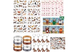 Aszaui 104 Pcs Cavallo Feste Bomboniere,Cavallo Giocattolo Compleanno Bambino,Regali per Feste di Cavallo,Include Tatuaggi Bracciale Silicone Portachiavi Borse Regalo per Cowboy Cowgirl