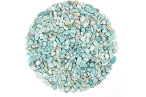 Orientrea Chips de Cristal de amazonita Piedra triturada Natural de 500g, Cristales curativos a Granel, Piedras Preciosas de Cristal triturado para Manualidades, Hermoso Paquete para Regalo