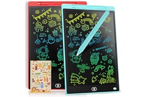 [2 Sztuki]Genialba 8,5-Calowy Tablet LCD do Pisania Kolorowy Ekran Tablica do Rysowania Zabawki dla Edukacyjne Prezenty Boże Narodzenie, dla Chłopców i Dziewcząt w Wieku 2 3 4 5 lat(Czerwony&Zielony)