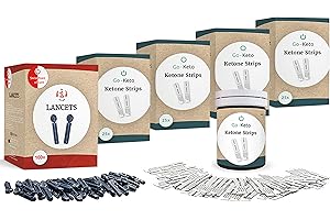 ‎SWISS POINT OF CARE Go-Keto Ketone Bundle - Teststreifen & Lanzetten in einem Paket | 100 Ketone Teststreifen + 100 Lanzetten | zur Überwachung der Ketonwerte mit den Messgeräten von Go-Keto und GK Dual