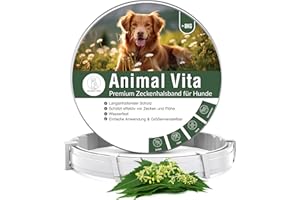 Animal Vita® Premium Zeckenhalsband für Hunde - Zuverlässiger Schutz vor Zecken [wasserdicht und größenverstellbar] bis zu 8 Monate Zeckenschutz für Hunde