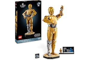 LEGO Star Wars C-3PO Figure - Collectible Display Model Kit for Adults - incl. a Stand, Information Plaque & a Minifigure - Gift Idea for Fans 75398