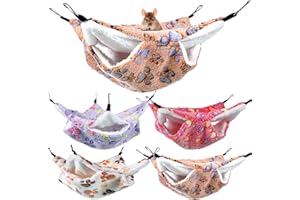 NAMALU 4 Hamacs pour Petits Animaux Hamacs Suspendus pour Cochons d'Inde Lits à Suspendre pour Furet Cachettes de Couchage pour Rat Accessoires de Cage en Polaire pour Hamster (Patte)