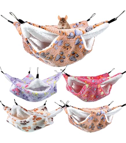 Cavia Rat Fret Hangmat Bed Chinchilla Hamster Eekhoorn Opknoping Hangmat Zomer Ijs Oppervlak Bed Kooi Dingen Accessoires voor Kleine Huisdier Rat Suiker Glider Fret Eekhoorn (Aardbei Hangmat