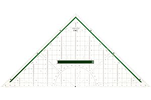M + R 723320000 Geodreieck 32 cm glasklar hinterlegt, grün, 4004627233212