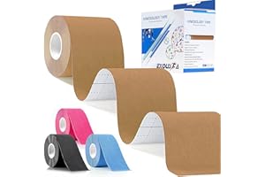 EXOUSIA Kinesiology Tapes,16.4 feet Uncut Per Roll Sports Tape for Exercise, Elastic Water Resistant Injury Kinetic Tape to Relieve Muscle Pain, Physio Tape for Shoulders Knees Ankles and Protect Joints