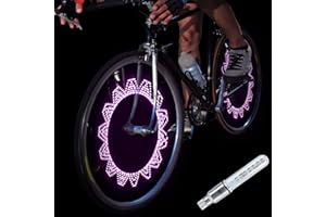 DAWAY A08 Bike Tire Valve Stem Light - LED Waterproof Bicycle Wheel Lights Neon Flashing Lamp Glow in The Dark Cool Safe Accessories, 1 Pack/ 2 Pack