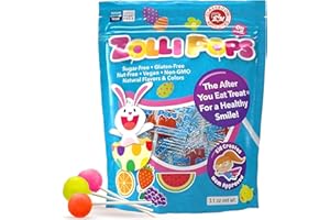 Zollipops - Lot varié de Pâques - Sucettes pour nettoyer les dents | Bonbons anti-carie, sans sucre - Idéal pour des dents saines et propres - Assortiment de sachets de 88,9 g