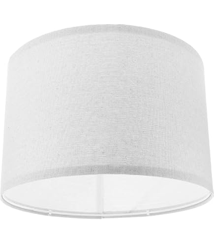 Paralume Cilindrico In Cotone Fatto A Mano - Diametro 25cm, Altezza 20cm, Colore Ocra Per Lampade - Foto 3