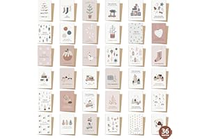 LEGEZON Weihnachtskarten - 36 Weihnachtskarten mit Umschlag Set, A6 Klappkarten Set mit weihnachtlichen Motiven - Frohe Weihnachten Karten, Weihnachtsgrußkarten, kleiner Weihnachtsgruß zu Weihnachten (36*1)