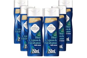 Imperial Leather Blue Cypress & Eucalyptus Body Wash Shower Gel, Signature Oil Blend, Creamy Indulgent Lather, Luxury Fragrance, Bulk Buy, Pack of 6 x 250ml