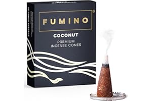 Fumino® Coconut Fresh Incense Cones 20 per Box Masala Agarbatti Joss Scent Fragrance for Relaxation and Meditation, Home and House Décor