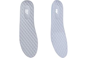 WILD BULL Memory Foam Insoles for Women & Men - Plantar Fasciitis Insoles - Foot and Arch Support Insoles - Memory Foam Shoe Inserts to Make Shoes Fit Tighter - Insoles for Standing All Day (4-5 UK, Gray)