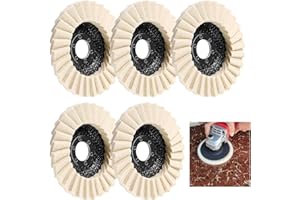 MIYUANGKJ 5 Stück Polierscheibe 125mm x 22.2mm Filz Polierfächerscheibe für Winkelschleifer Flex Polier Scheibe Glanz Polierscheiben aus Wollfilz zum Schleifen und Polieren von Lack Holz, Edelstahl Plastik