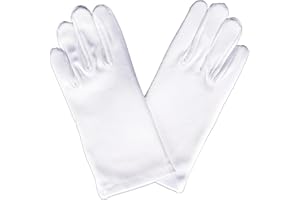 FLORA & CO Flora satiné Fleur Fille Demoiselle d'honneur/Enfant Court Faire Gant baptême/Communion, Longueur de Poignet