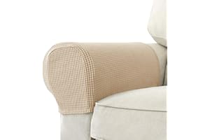 GEOCANG Armchair cover, Set of 2 non-slip armchair, sofa armrest protector, for furniture protector (Beige)