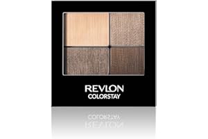 Revlon ColorStay 16 Hour Eyeshadow Quad with Dual-Ended Applicator Brush, Longwear, Intense Color Smooth Eye Makeup for Day & Night, Addictive (500)