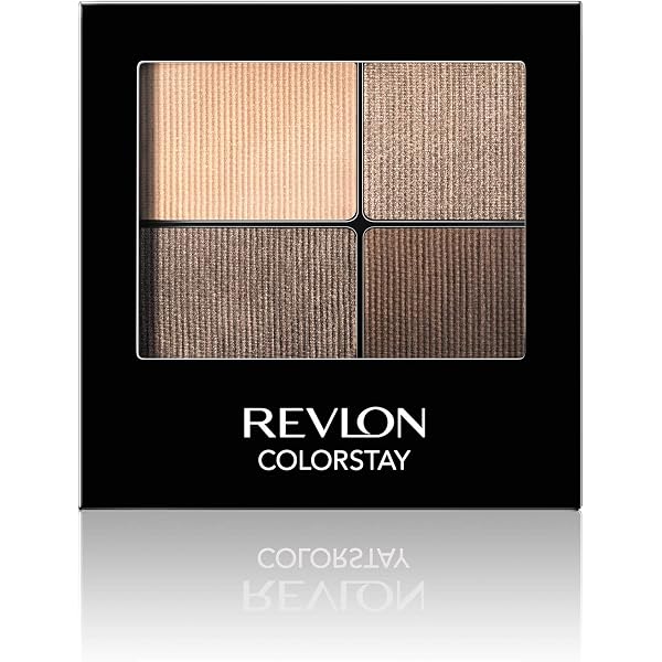 Revlon Colorstay 12h Eyeshadow Quad - 21 Silver Fox, Lidschatten Palette Mit 4 Farben, Lange Haltbarkeit