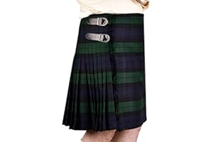 H HIGHLAND REDSTONE Highland Redstone Traditional Tartan Kilt for Men I Polyviscose 8 Yard Scottish Mens Kilt