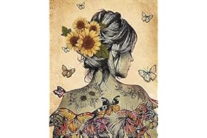 Lonmo Art Schmetterling Diamant Malerei Kits-Sonnenblume Diamond Painting Set für Erwachsene,Mädchen 5D Diamant Malerei für Geschenk Home Wall Decor (16x12inch)