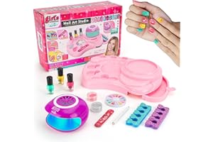 LITTLE GUY Jouet Enfant 8 9 10 Ans Fille, Maquillage Enfants Filles 6 7 8 9 10 12 Ans Ado Cadeau Anniversaire Pour Fille Enfant 6-8-10-12 Ans Kit Vernis à Ongles Enfant Fille Jeux Creatif Fille 8-10-12 Ans