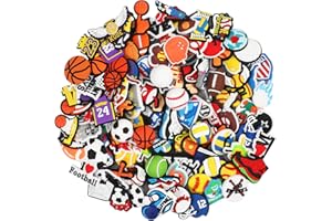 MONKLE 100 PCS Charms scarpa / 107 Sport palla Charms scarpa, casuale scarpe Charms accessori per ragazze ragazzi, carino Anime Cartoon calcio Softball calcio Charms per Croc Decorazioni per feste, Natale