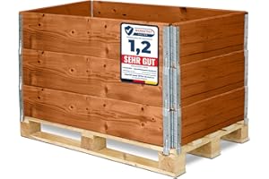 Garronda Telaio aggiuntivo in legno per pallet – Cassa di stoccaggio in legno – Rialzo per pallet – (senza pallet Marrone 3 Pezzi) GD-0096