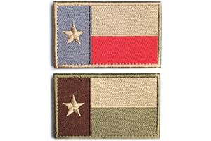MASONICBUY Bundle 2 piezas – Tactical Patch de bandera de Estados Unidos Texas Lonely Star con cierre de velcro. multi-tan & Subdued Plata decorativo bordado insignia appliques 2 "de alto y 3,2" de ancho