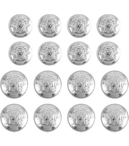 Produktbild von QUARKZMAN 10 Stück Rund Metall Knöpfe Set, 25mm