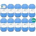 Gründl Lisa Premium Uni-Pack of 10 Balls, Acrylic, Medium Blue 17, 10x 50g