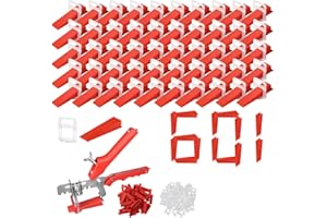 DOG'S BOOTY 601 Piezas Niveladores de Azulejos Cuñas Niveladoras Suelo Distanziatori per Piastrelle Cunei per Piastrelle Livellatori per Piastrelle Insertos para Azulejos 1.5mm con Pinza de Ajuste de Baldosas