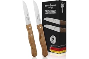 Schwertkrone Set de 2 Couteaux à Légumes Professionnels en Acier Inoxydable - Manche en Hêtre, Conçu à Solingen