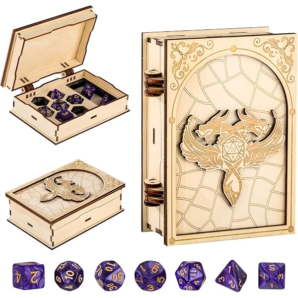 Plateau de jeu de rôle en bois Hexagone de jeu de rôle donjons de table jeux de jeu de table chevalier médiéval maître personnage polyédrique - France