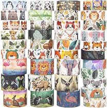 Set 38 Rotoli Nastro Washi Kawaii – 25 Mm E 15 Mm Di Larghezza Per Scrapbooking E Diario Creativo