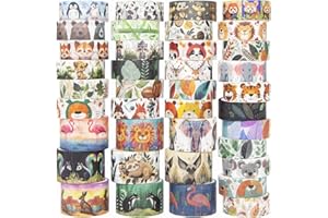 Biuunsf Niedliches Washi Tape Set, 38 Rollen Tiere Washi Tapes für Journaling Supplies, 25mm & 15mm breites Kawaii Tape für Scrapbooking, Planer, DIY Crafts, Geschenk für Kinder