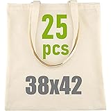 Leviatan Borsa in Cotone | Borsa in Juta con Due Manici Lunghi | 38x42cm, 144g/m2 | Shopping Bag | Tote Bag | Confezione Natu