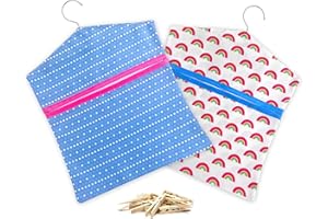 FZSECRIU 2 sacchetti per mollette da bucato, portatile e da appendere,porta mollette bucato da esterno,portamollette da bucato da esterno,mollette per bucato,cestino porta mollette bucato,cestino mollette
